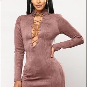 Suede Lace Up, Blush, Size M, Worn Once